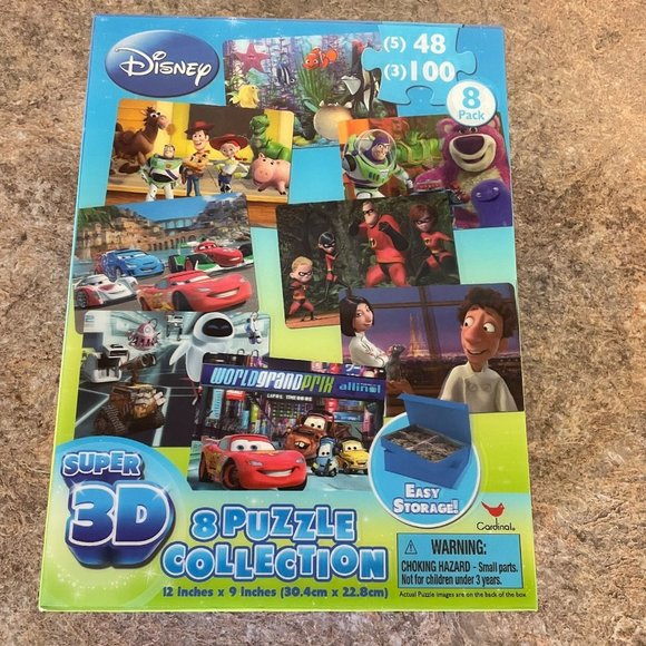 Disney 3D Puzzle 8 Puzzles Included in Box NEW - Picture 1 of 5